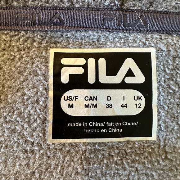 Fila Zip Up Hoodie Sweater Gray Size Medium. - Picture 7 of 9